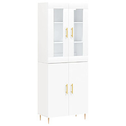 vidaXL Buffet haut Blanc 69,5x34x180 cm Bois d'ingénierie