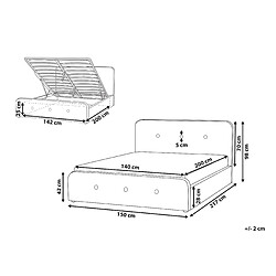 Avis Beliani Lit double en tissu beige avec coffre 140 x 200 cm RENNES
