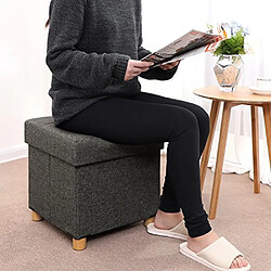 Avis SONGMICS Pouf Coffre de Rangement Gain de Place Boîte Tabouret Pliable Repose-Pieds Grise foncée LSF14GYZ