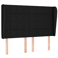 vidaXL Tête de lit avec oreilles Noir 147x23x118/128 cm Tissu