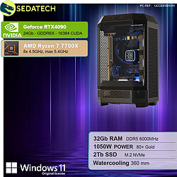 Sedatech PC Gamer Pro Tower • AMD Ryzen 7 7700X • RTX4090 • 32Go DDR5 • 2To SSD M.2 • Windows 11