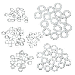 Rondelle plate, 6 tailles rondelles assortiment ensemble inox rondelle plate et serrure (M3 M4 M5 M6 M8 M10)