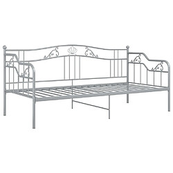 Acheter vidaXL Cadre de canapé-lit sans matelas gris métal 90x200 cm