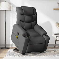 Maison Chic Fauteuil Relax pour salon, Fauteuil de massage inclinable Gris foncé Tissu -GKD95249