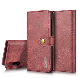 Wewoo Housse Coque Etui en cuir Crazy Horse Texture Flip détachable magnétique avec support et fentes pour cartes et portefeuille Galaxy A50 Rouge