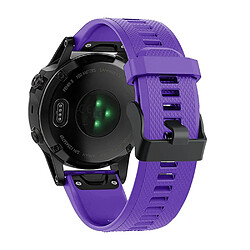 Bracelet en silicone attache rapide, réglable avec boucle noire, violet pour votre Garmin Fenix 7