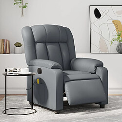 Maison Chic Fauteuil Relax pour salon, Fauteuil de massage inclinable électrique gris similicuir -GKD56849