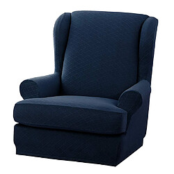 Avis Housse De Housse De Fauteuil En Tissu Polyester élastique Losange Tricotée, Bleu Foncé