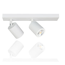 NETTLIFE Spots LED Blanc GU10 2 Ampoules Orientable à 350° MAX.25W Lampe de Couloir Moderne Spot Mural Industriel pour Salon Chambre Cuisine