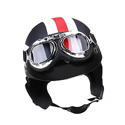 Justgreenbox Casque de moto demi-ouvert avec lunettes visière écharpe Biker Scooter Touring - T3654657575946 pas cher