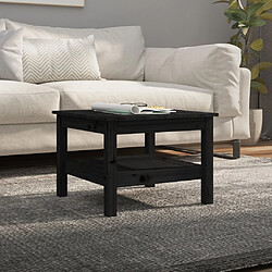 ComfortXL Table Basse Noir 55x55x40 Cm Bois Massif De Pin