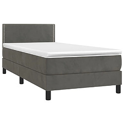 Avis vidaXL Sommier à lattes de lit avec matelas et LED Gris foncé 80x200cm