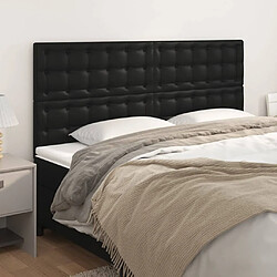 Maison Chic Lot de 4 Têtes de lit design pour chambre - Décoration de lit Noir 100x5x78/88 cm Similicuir -MN13981