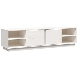 Maison Chic Meuble TV scandinave - Banc TV pour salon Blanc 156x40x40 cm Bois de pin massif -MN21461