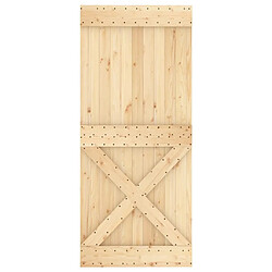 Avis vidaXL Porte coulissante et kit de quincaillerie 90x210 cm pin massif