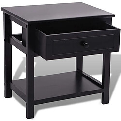 Avis vidaXL Table de chevet Bois Noir