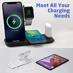 Avis Chrono Support de chargeur sans fil, station d'accueil de chargement sans fil rapide 5 en 1 pour Apple Watch 6 7/Airpods 2 Pro/iPhone 13 12 11 Pro Max Mini SE X Xr Xs 8 Plus/iWatch/téléphones certifiés Qi,(noir)