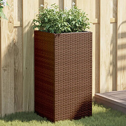 vidaXL Jardinières 2 pcs marron 40x40x80 cm résine tressée