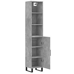 Avis vidaXL Buffet haut Gris béton 34,5x34x180 cm Bois d'ingénierie