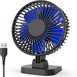 Universal Ventilateur de bureau USB, petit mais puissant, ventilateur portable pour bureau, réglage à 40 ° pour un meilleur refroidissement, 3 vitesses, cordon d &'alimentation | gadget USB