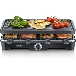 Appareil a raclette - SEVERIN - RG9670 - 8 personnes - Grande plaque de cuisson antiadhésive 41,7 x 26,3 cm - 1400 W - Noir