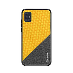 Coque en TPU + PU hybride jaune pour votre Samsung Galaxy A51