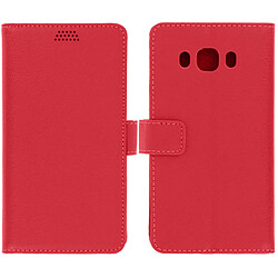 Avizar Housse Etui Folio Portefeuille Rouge Samsung Galaxy J5 2016 - Fonction Support