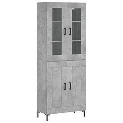 vidaXL Buffet haut Gris béton 69,5x34x180 cm Bois d'ingénierie