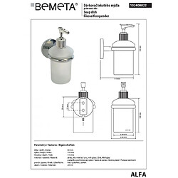 Bemeta - Maison De La Tendance Distributeur de savon liquide mural ALFA en verre 16,5 x12 x7,5cm