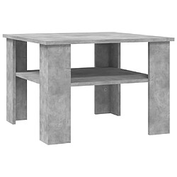 vidaXL Table basse Gris béton 60x60x42 cm Bois d’ingénierie