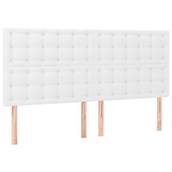 Maison Chic Lot de 4 Têtes de lit design pour chambre - Décoration de lit Blanc 100x5x78/88 cm Similicuir -MN61182