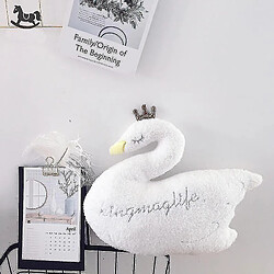 Universal 35 cm Princess Crown White Swan Oreiller en peluche Oreiller rembourré Accessoires Oreillers | Oreillers en peluche