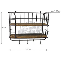 Antic Line Creations Etagère murale avec porte manteaux Modèle 1.