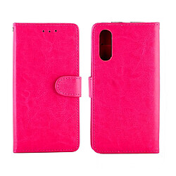 Wewoo Housse Coque Pour Galaxy A90 5G Crazy Horse Texture de protection en cuir à rabat horizontal avec support et fentes cartes et portefeuille et cadre photo Magenta