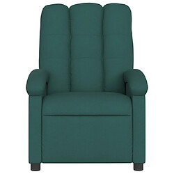 Acheter Maison Chic Fauteuil de massage inclinable,Fauteuil luxe de relaxation Vert foncé Tissu -MN76897