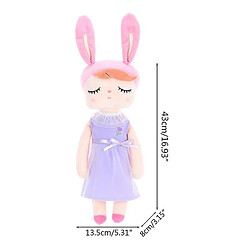 Universal 43 cm Jouet en peluche de sommeil, oreilles roses, portant une robe en velours doux en velours pour enfants ï¼ˆpurple)