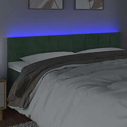 Avis Maison Chic Tête de lit moderne à LED lumineuse pour chambre - Décoration de lit Vert foncé 160x5x78/88 cm Velours -MN83589