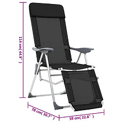 vidaXL Chaises de camping pliantes et repose-pied lot de 2 textilène pas cher