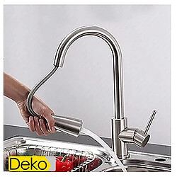 Avis iDeko® Robinet Mitigeur de cuisine Robinet de cuisine Contemporain Avec spray démontable Laiton Nickel brossé