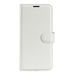 Etui en PU texture litchi, fermoir magnétique, anti-rayures avec support blanc pour votre Samsung Galaxy A53 5G