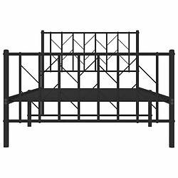 Maison Chic Cadre/structure de lit métal et tête de lit + pied de lit pour adulte - Lit Moderne Chambre noir 100x190 cm -MN17598 pas cher