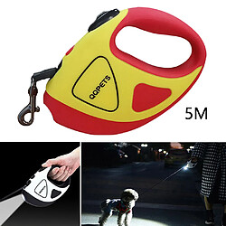 Acheter Lampe De Poche Rétractable Automatique à Collier De Marche Rétractable Pour Chien En Laisse De Chien Jaune_16ft