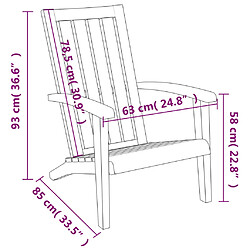 vidaXL Chaises de jardin Adirondack lot de 2 marron clair PP pas cher