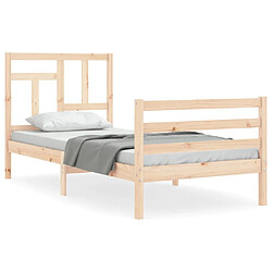 Maison Chic Cadre/structure de lit avec tête de lit pour adulte - Lit Moderne Chambre simple bois massif -MN30426