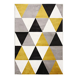 Thedecofactory TAO SCANDI - Tapis à motifs triangles jaune 150x220