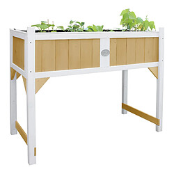 AXI Table de Culture en bois avec Bac & Voile de Jardin | Potager sur Pied / Jardinière en marron & BLANC