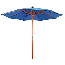 Maison Chic Parasol Jardin | Parasol avec mat en bois 300x258 cm Bleu - GKD84386