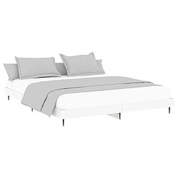 Avis Maison Chic Lit adulte - Lit simple Cadre de lit,Structure du lit Contemporain blanc 150x200 cm bois d'ingénierie -MN47614