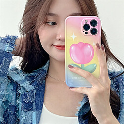 GUPBOO Étui pour iPhone13ProMax Etui téléphone portable fille fleur rose taché niche anti-chute