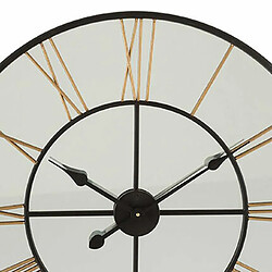 Mes Horloge ronde chiffres romains 70 cm en fer doré et verre